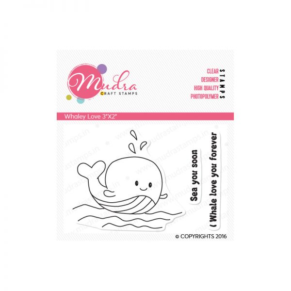 Whaley Love design photopolymer stamp for crafts, arts and DIY by Mudra