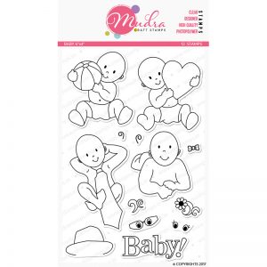 baby design photopolymer stamp for crafts, arts and DIY by Mudra