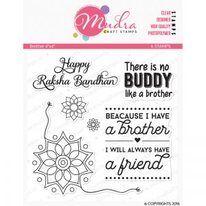 brother design photopolymer stamp for crafts, arts and DIY by Mudra