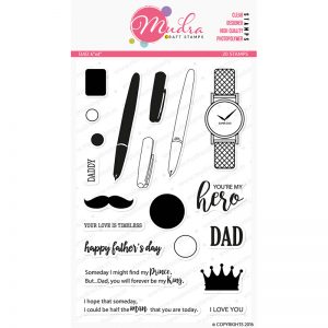 dad design photopolymer stamp for crafts, arts and DIY by Mudra
