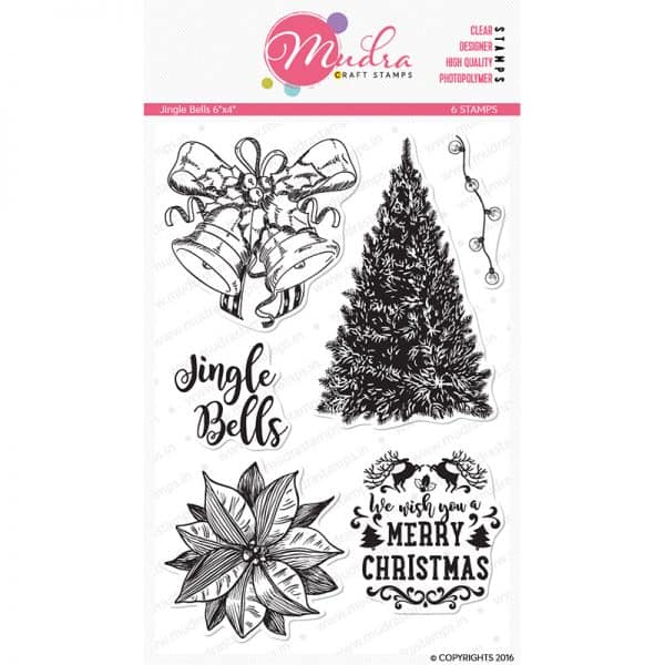 jingle bells design photopolymer stamp for crafts, arts and DIY by Mudra