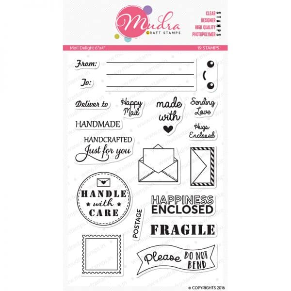 mail delight design photopolymer stamp for crafts, arts and DIY by Mudra