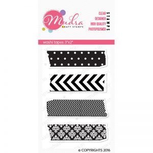 washi tapes design photopolymer stamp for crafts, arts and DIY by Mudra