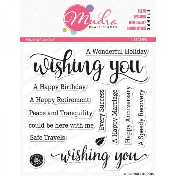 wishing you design photopolymer stamp for crafts, arts and DIY by Mudra