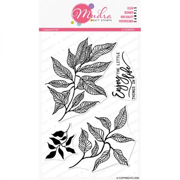 leaves design photopolymer stamp for crafts, arts and DIY by Mudra
