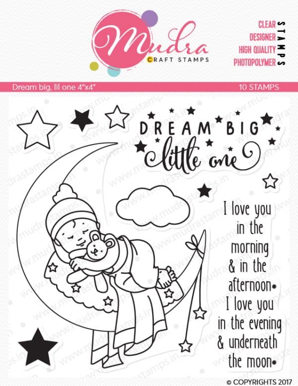 dream big lil one design photopolymer stamp for crafts, arts and DIY by Mudra