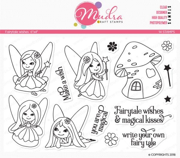 fairytale wishes design photopolymer stamp for crafts, arts and DIY by Mudra