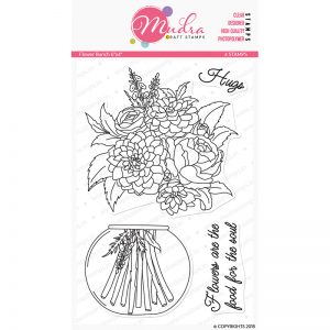 flower bunch design photopolymer stamp for crafts, arts and DIY by Mudra