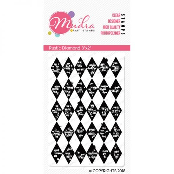 rustic diamond design photopolymer stamp for crafts, arts and DIY by Mudra