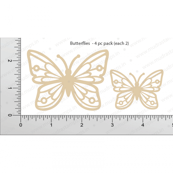 Chipzeb - Butterflies - designer chipboard laser cut embellishment by Mudra