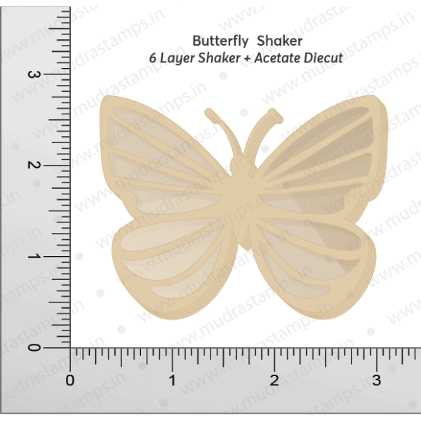 Chipzeb - Butterfly Shaker - designer chipboard laser cut embellishment by Mudra