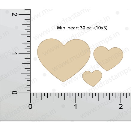 Chipzeb - Mini Hearts - designer chipboard laser cut embellishment by Mudra