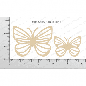 Chipzeb - Pretty Butterfly - designer chipboard laser cut embellishment by Mudra