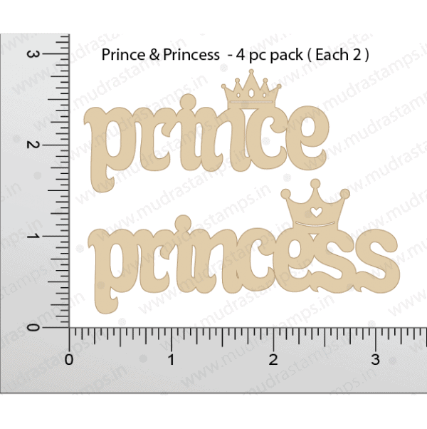 Chipzeb - Prince & Princess - designer chipboard laser cut embellishment by Mudra