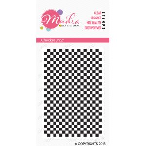 checker design photopolymer stamp for crafts, arts and DIY by Mudra