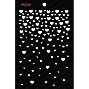 Craft Stencils - Falling Heart 6x4 - Mudra