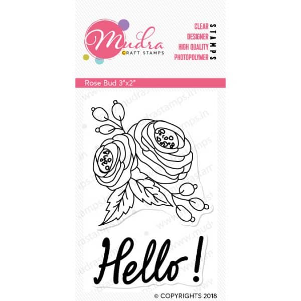 rose bud design photopolymer stamp for crafts, arts and DIY by Mudra