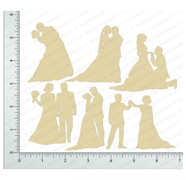 Chipzeb - Wedding Couple - designer chipboard laser cut embellishment by Mudra