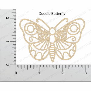 Chipzeb - Doodle Butterfly - designer chipboard laser cut embellishment by Mudra