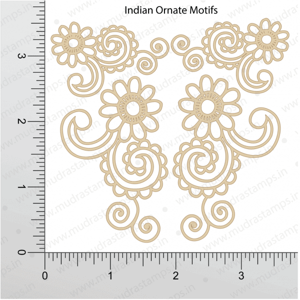 Chipzeb - Indian Ornate Motifs - designer chipboard laser cut embellishment by Mudra