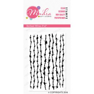 barbed wires design photopolymer stamp for crafts, arts and DIY by Mudra
