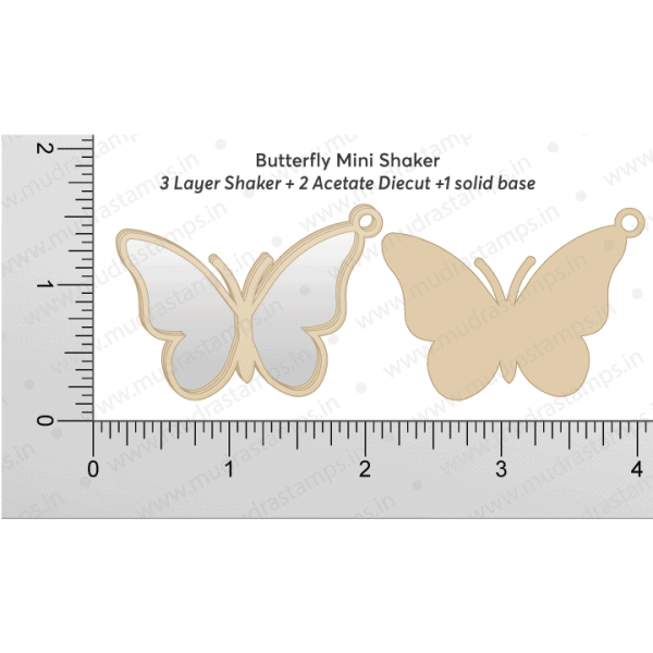 Chipzeb - Butterfly Mini Shaker - designer chipboard laser cut embellishment by Mudra