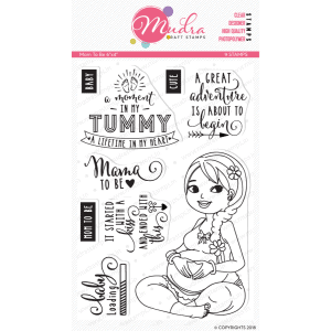 mom to be design photopolymer stamp for crafts, arts and DIY by Mudra