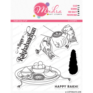 rakhi day design photopolymer stamp for crafts, arts and DIY by Mudra