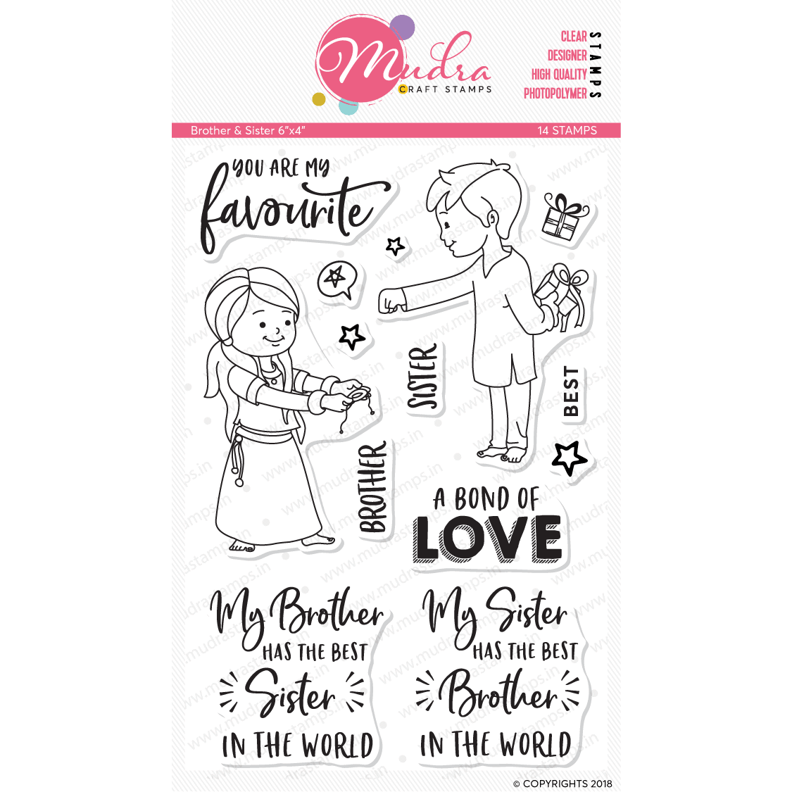 Mudra Stamps – Brother & Sister 6×4 – Mudra Craft Stamps