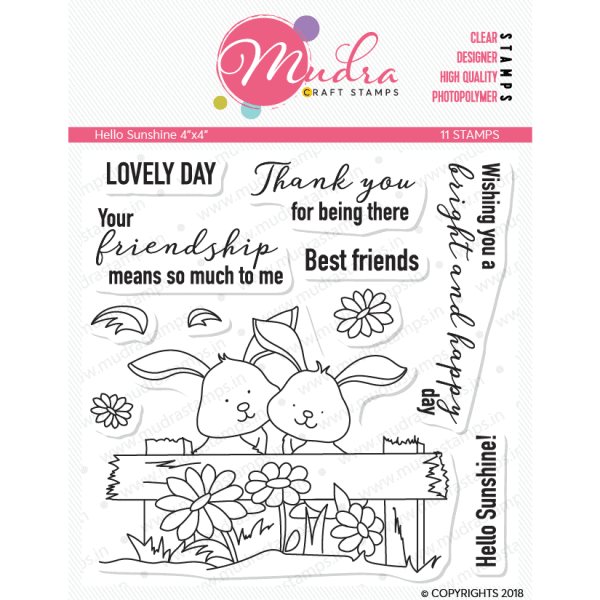 hello sunshine design photopolymer stamp for crafts, arts and DIY by Mudra