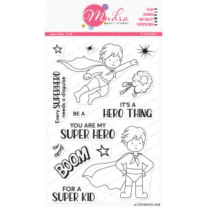 super hero design photopolymer stamp for crafts, arts and DIY by Mudra