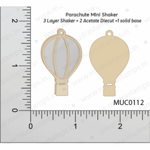 Chipzeb - Parachute Mini Shaker - designer chipboard laser cut embellishment by Mudra