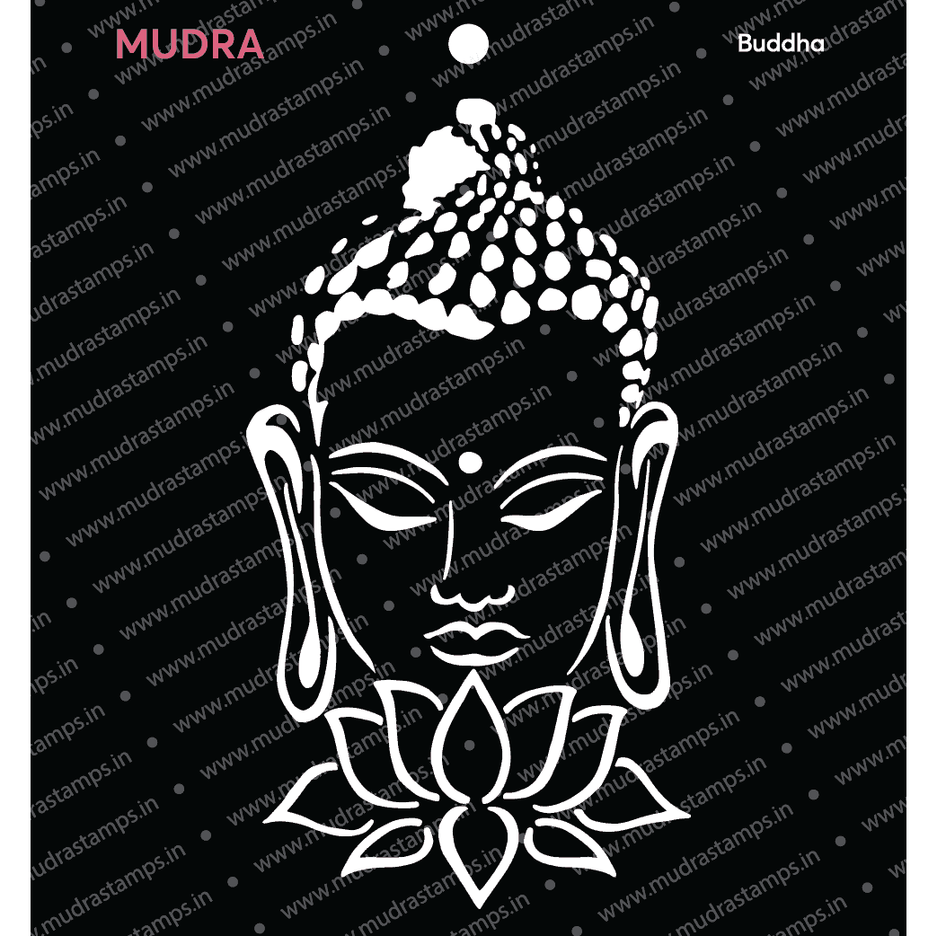 Mudra Stencil – Buddha 6×6 – Mudra Craft Stamps