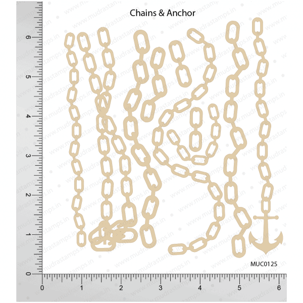 Chipzeb - Chains & Anchor - designer chipboard laser cut embellishment by Mudra