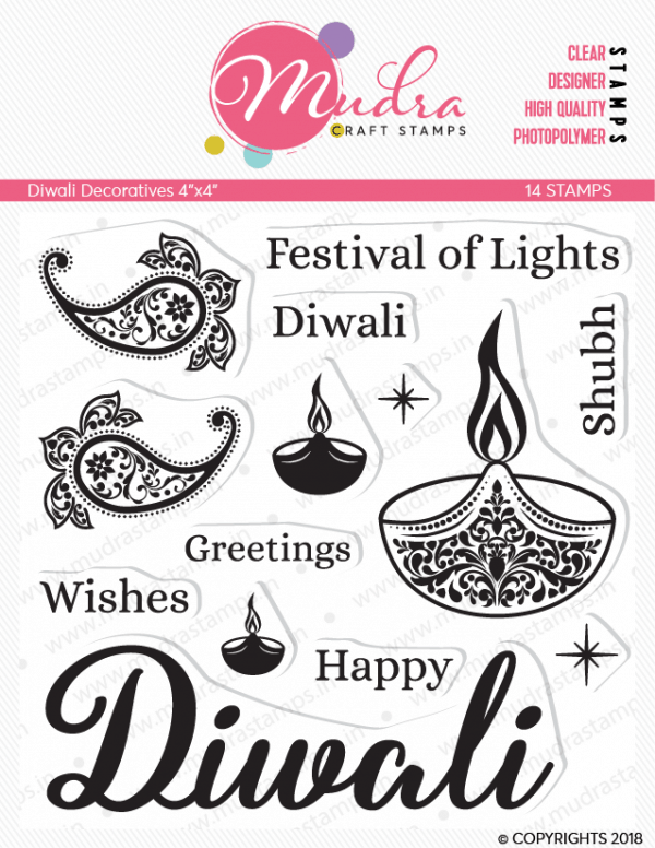 diwali decoratives design photopolymer stamp for crafts, arts and DIY by Mudra