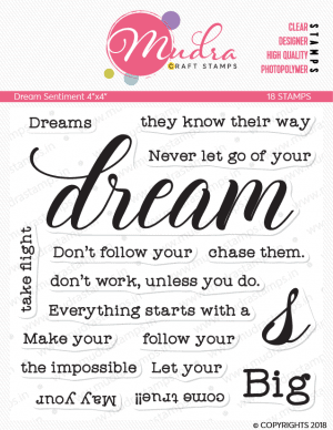 dream sentiment design photopolymer stamp for crafts, arts and DIY by Mudra