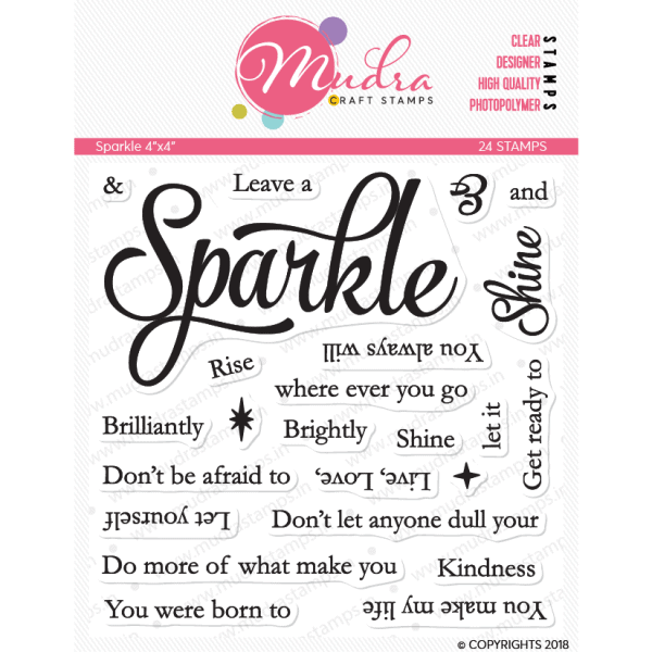 sparkle design photopolymer stamp for crafts, arts and DIY by Mudra
