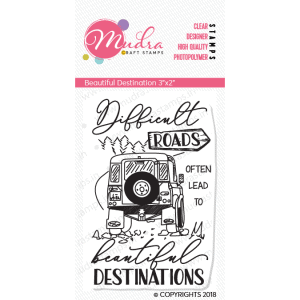 beautiful destination design photopolymer stamp for crafts, arts and DIY by Mudra