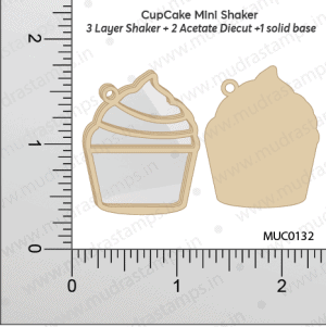 Chipzeb - Cup Cake - designer chipboard laser cut embellishment by Mudra
