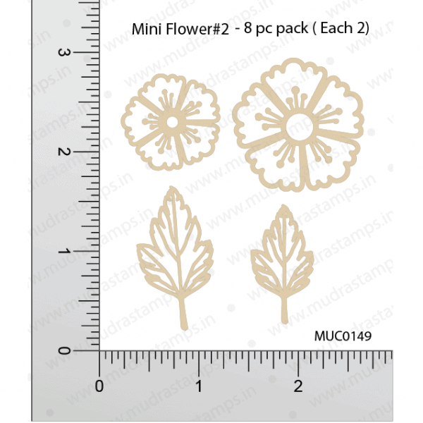 Chipzeb - Mini Flower #2 - designer chipboard laser cut embellishment by Mudra