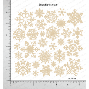 Chipzeb - Snowflakes - designer chipboard laser cut embellishment by Mudra