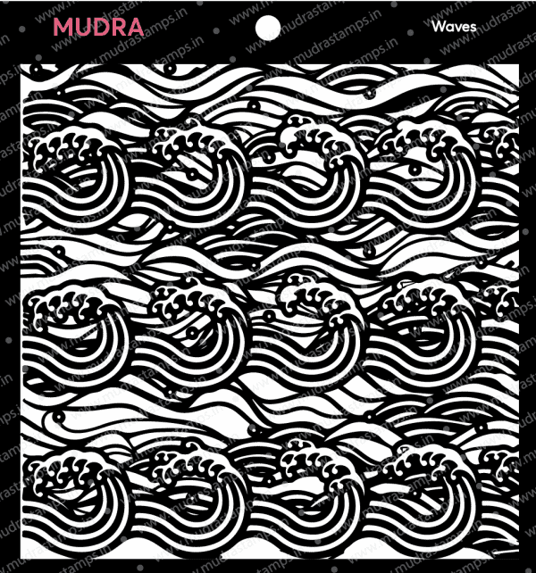 Craft Stencils - Waves 6x6 - Mudra
