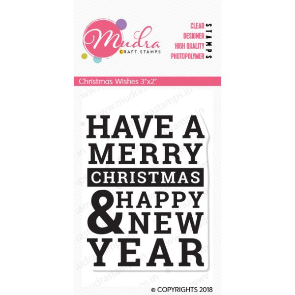 christmas wishes design photopolymer stamp for crafts, arts and DIY by Mudra