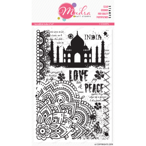 incredible india design photopolymer stamp for crafts, arts and DIY by Mudra