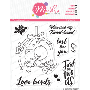 tweet heart design photopolymer stamp for crafts, arts and DIY by Mudra