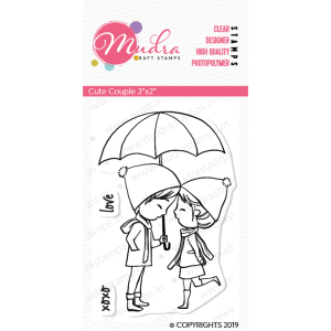 cute couple design photopolymer stamp for crafts, arts and DIY by Mudra