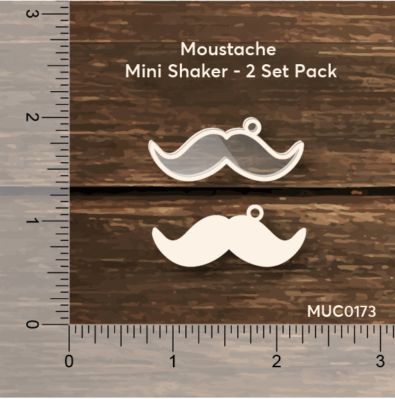 Chipzeb - Moustache Mini Shaker - designer chipboard laser cut embellishment by Mudra