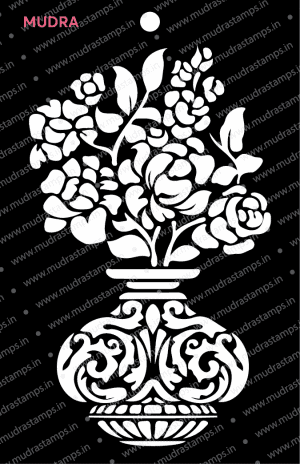 Craft Stencils - Decorative Flower Pot 6x4 - Mudra