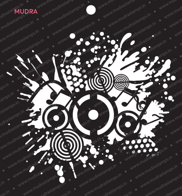 Craft Stencils - Grunge Music Effect 6x6 - Mudra