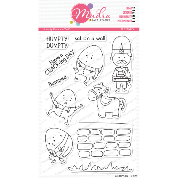 Humpty Dumpty design photopolymer stamp for crafts, arts and DIY by Mudra